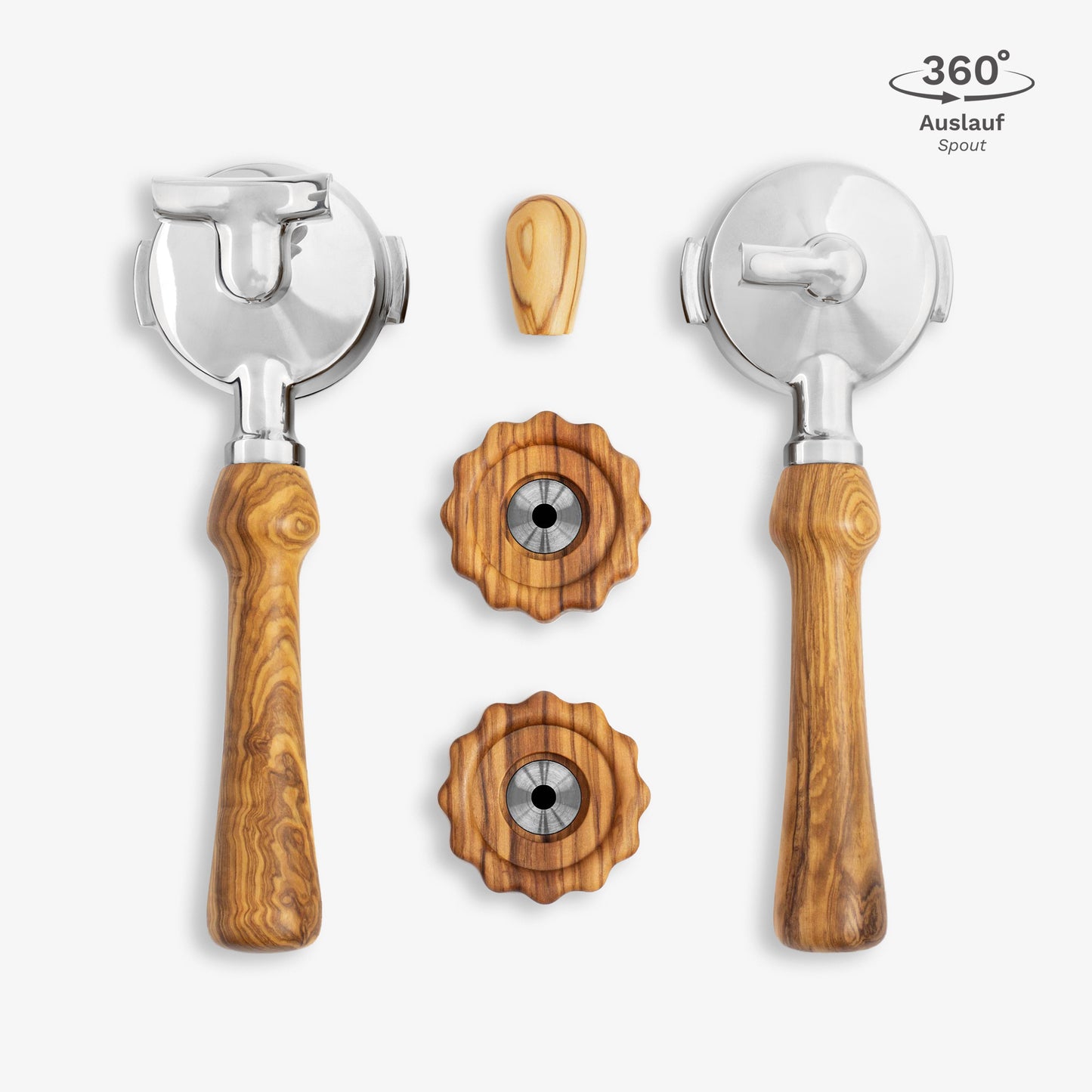 Griffset refined Olive für Rocket Siebträger mit Edelstahlkopf