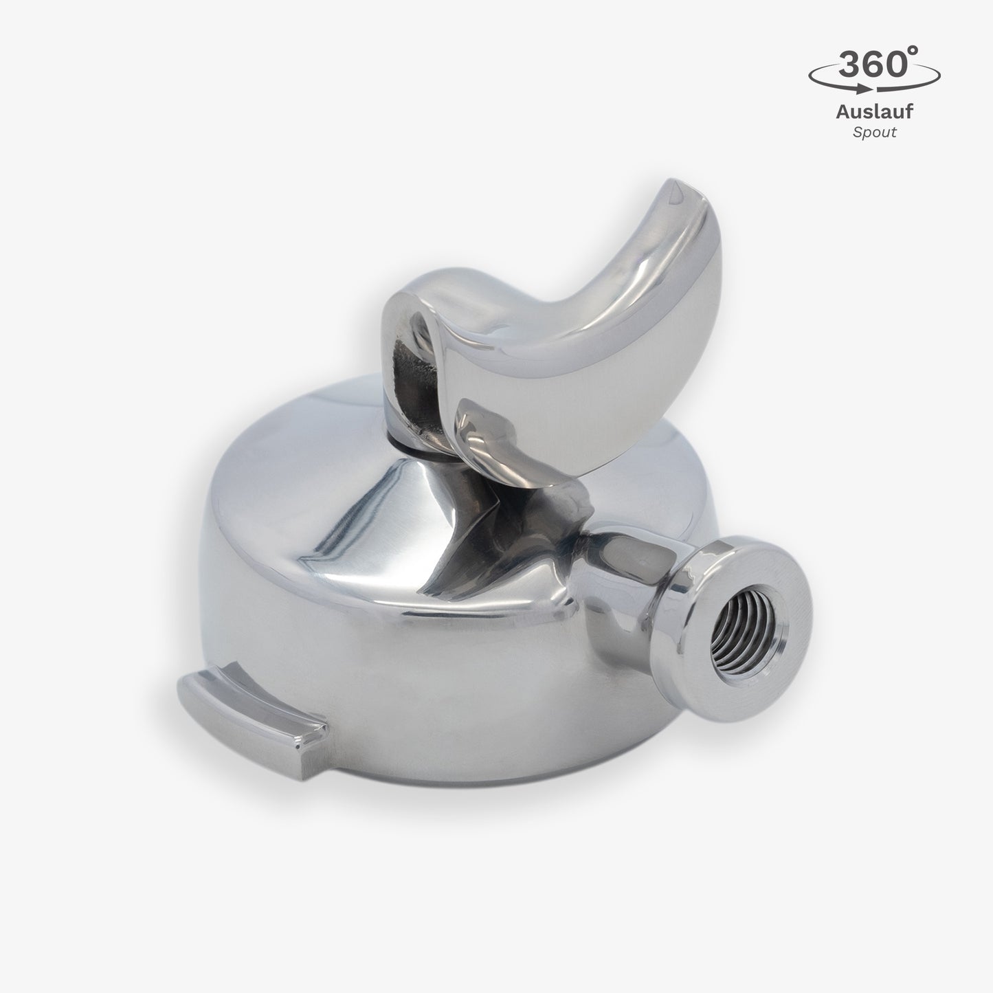 360° Siebträgerkopf aus Edelstahl mit Doppelauslauf für e61 Brühgruppen