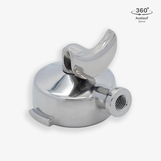 360° Siebträgerkopf aus Edelstahl mit Doppelauslauf für e61 Brühgruppen