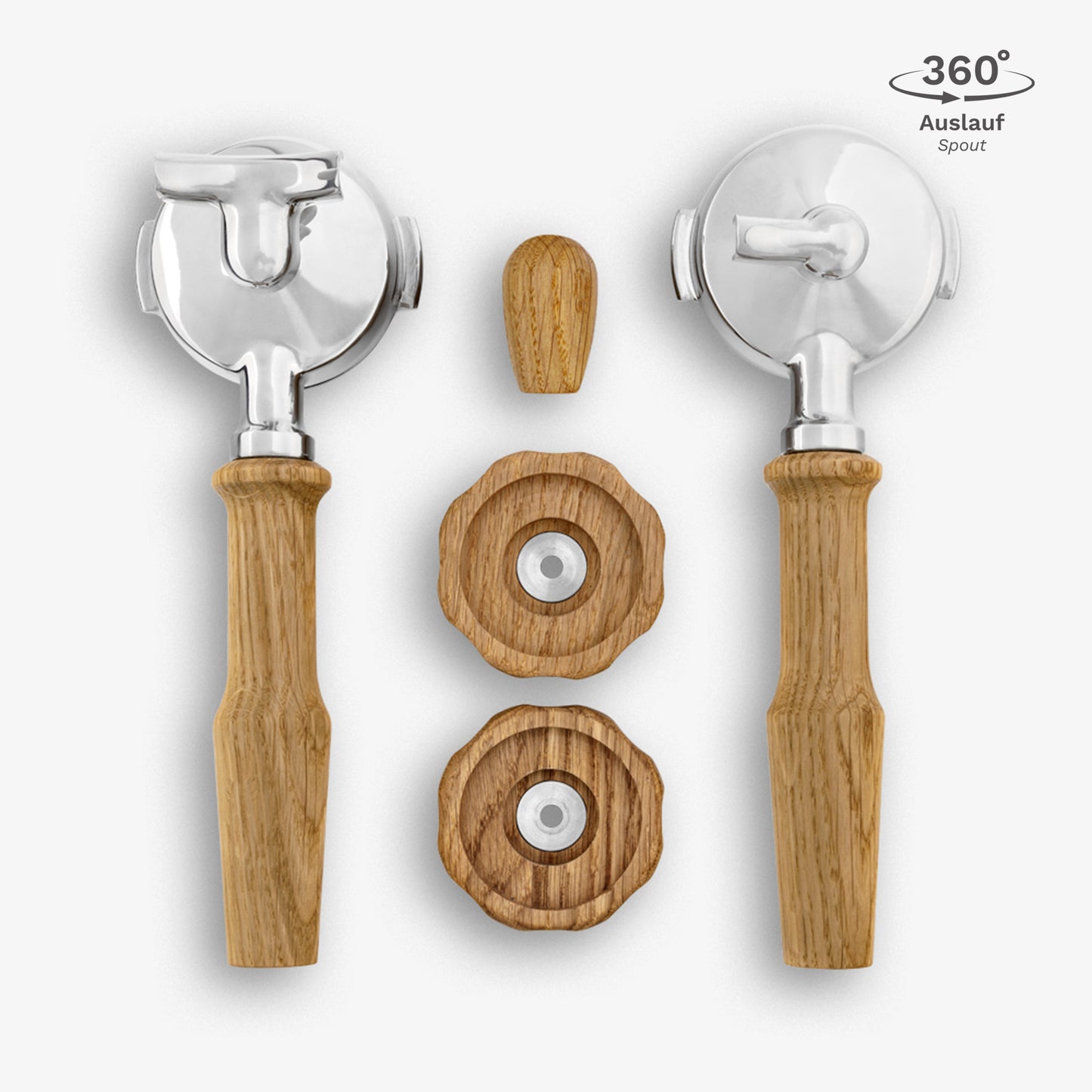 Griffset vibrant für mit Edelstahlkopf Rocket Eiche