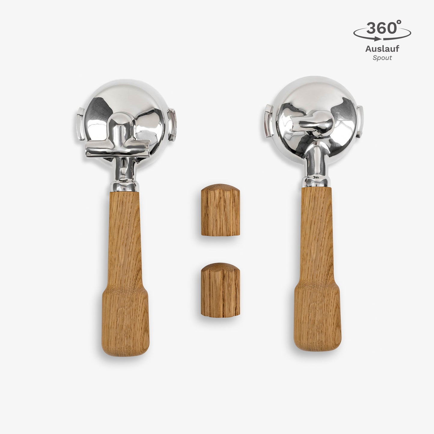 Griffset classic Eiche für Profitec Pro 300 mit Edelstahlkopf