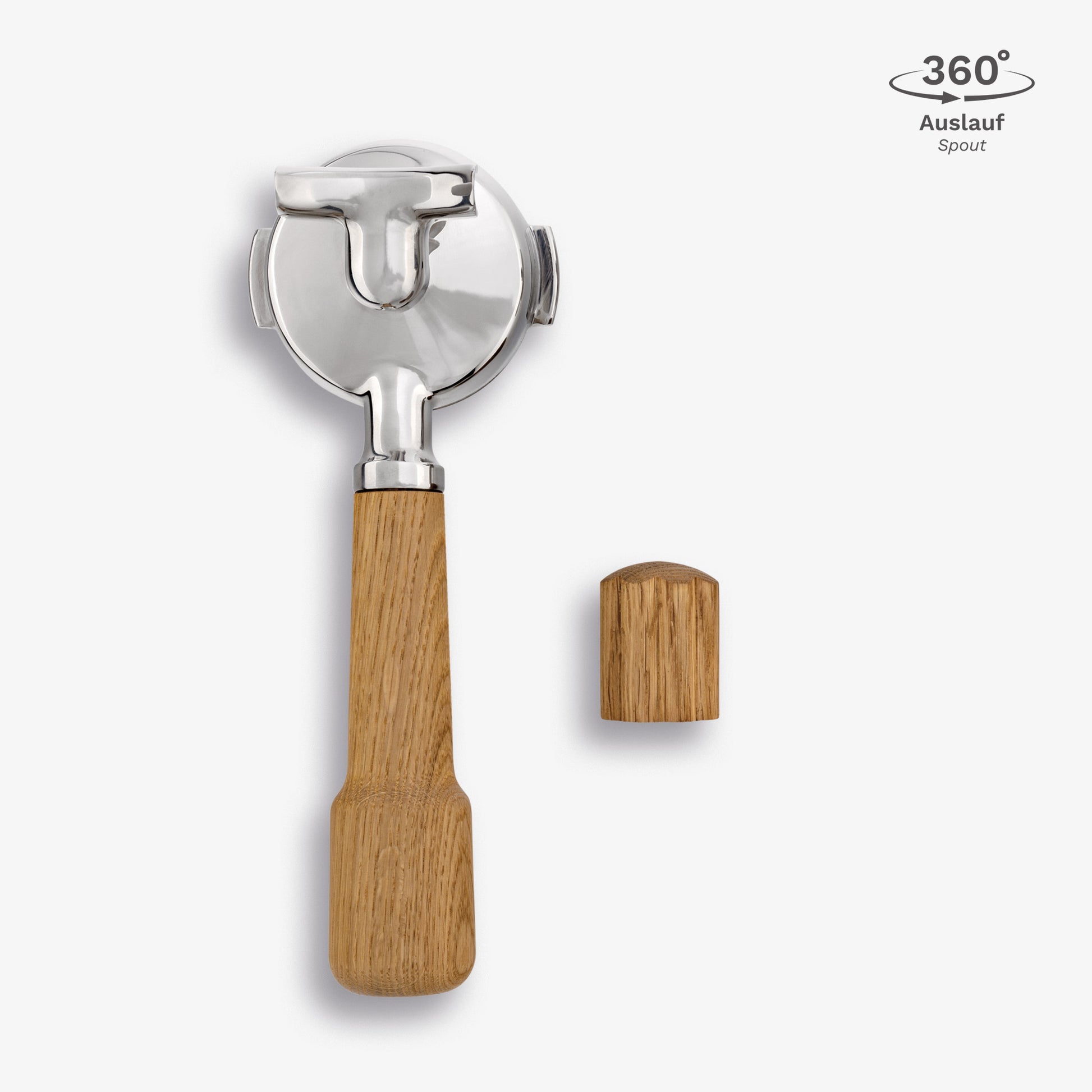 Griffset classic Eiche für Profitec GO mit Edelstahlkopf