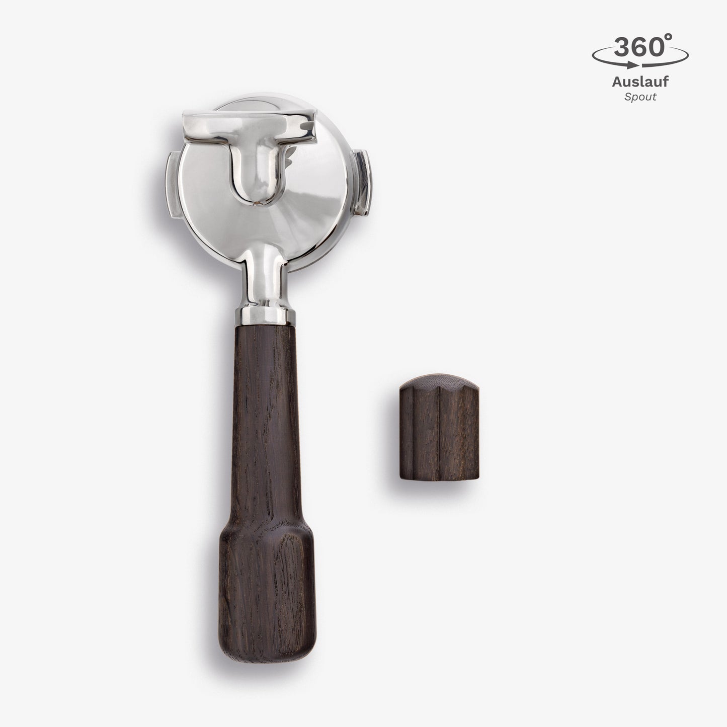 Griffset classic Räuchereiche für Profitec GO mit Edelstahlkopf